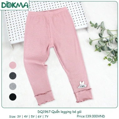 Quần Legging Gân Tăm Dày Dặn Bé Gái 11-25kg Dokma Mã DQ1.967 DQ2.315 Giá 139k 4