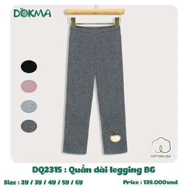 Quần Legging Gân Tăm Dày Dặn Bé Gái 11-25kg Dokma Mã DQ1.967 DQ2.315 Giá 139k 9