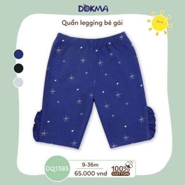 Quần Legging Lửng Viền Bèo Bé Gái Dokma 7-9-16kg Giá 59k Giảm Giá 2
