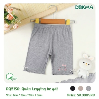 Quần Legging Lửng Viền Bèo Bé Gái Dokma 7-9-16kg Giá 59k Giảm Giá 3