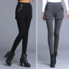 Quần Legging Ngắn Eo Cao Co Giãn Giả Váy Lót Lông Cừu Dày Hai Lớp Nữ Sale 23% 3