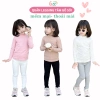 Quần legging thu đông bé gái vải len tăm gỗ sồi mềm mại, giữ ấm, size 9‑50kg