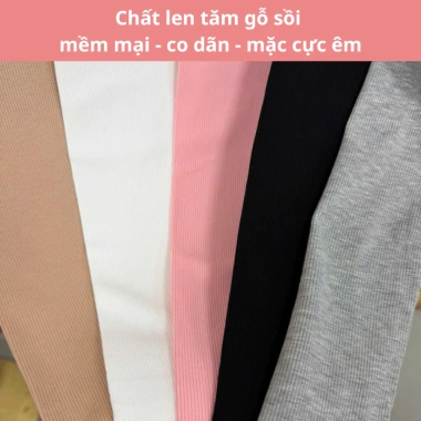 Quần legging thu đông bé gái vải len tăm gỗ sồi mềm mại, giữ ấm, size 9‑50kg 2