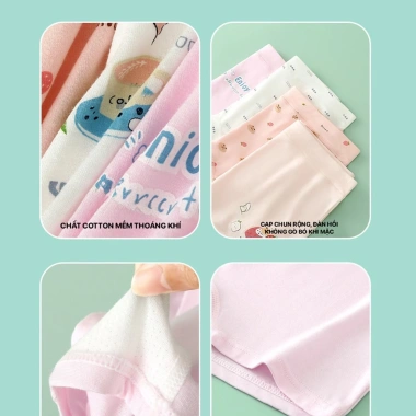 Quần lót bé gái BabyloveGO set 4 chiếc cotton mềm mịn thoáng mát 1-10 tuổi NT743 49.000 7