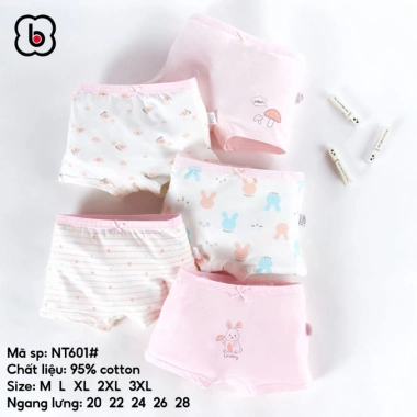 Quần lót bé gái BabyloveGO set chip đùi cotton mềm thoáng mát NT740 - 59.000₫ 10