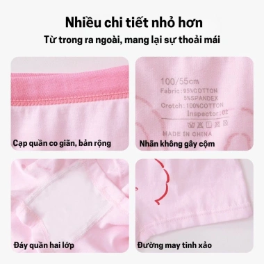 Quần Lót Bé Gái Cotton Co Giãn, Họa Tiết Dễ Thương, Thoáng Khí - Giá 126.736 VND 7