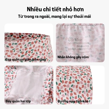 Quần Lót Bé Gái Dáng Đùi Cotton Co Giãn Họa Tiết Dễ Thương Mềm Thoáng Khí 133k 4
