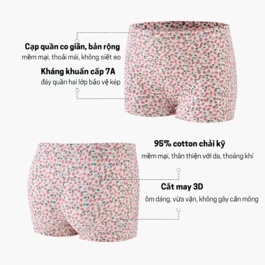 Quần Lót Bé Gái Dáng Đùi Cotton Co Giãn Họa Tiết Dễ Thương Mềm Thoáng Khí 133k 5