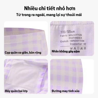 Quần Lót Bé Gái Dáng Đùi Họa Tiết Dễ Thương Cotton Mềm Mịn Co Giãn Thoáng Mát 133.000 VND 3