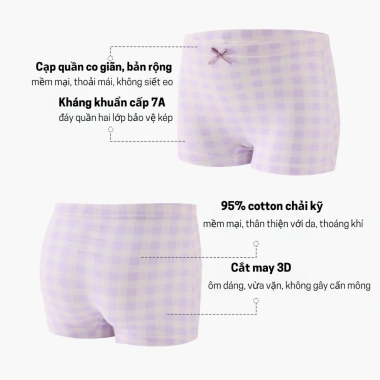 Quần Lót Bé Gái Dáng Đùi Họa Tiết Dễ Thương Cotton Mềm Mịn Co Giãn Thoáng Mát 133.000 VND 4
