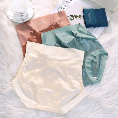 Quần Lót Cạp Cao Gen Bụng Su Lụa Satin Không Lộ Viền, Hỗ Trợ Vòng Eo Mảnh A154
