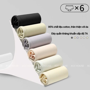 Quần lót cotton không đường may kháng khuẩn 7A thoáng khí, mềm mại - 15.500₫