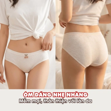 Quần Lót Cotton Mềm Mại Kháng Khuẩn Co Giãn Thoáng Khí Dễ Thương AMYBRA L566 Giá 36.000 VND 2
