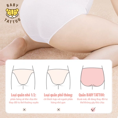Quần Lót Giấy BABY TATTOO 1 Lần Dùng Cho Phụ Nữ và Mẹ Bầu - Thoáng Khí, Siêu Mỏng
