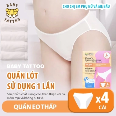 Quần Lót Giấy BABY TATTOO 1 Lần Dùng Cho Phụ Nữ và Mẹ Bầu - Thoáng Khí, Siêu Mỏng