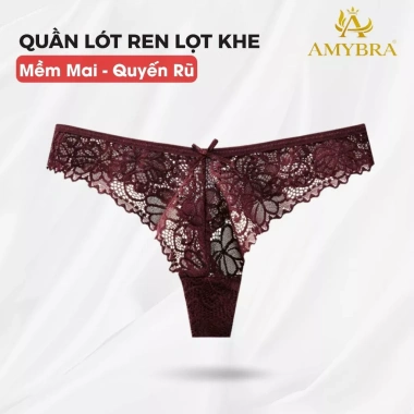 Quần Lót Lọt Khe Cạp Vừa Không Lộ Viền Chip Nữ Ren Mềm Đáy Khàng AMYBRA L6.551