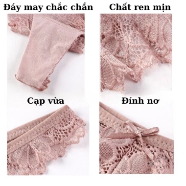 Quần Lót Lọt Khe Cạp Vừa Không Lộ Viền Chip Nữ Ren Mềm Đáy Khàng AMYBRA L6.551