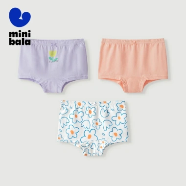 Quần Lót Minibala Bé Gái Cotton Nguyên Chất Đáy Phẳng An Toàn Không Mông và Quần Đùi Siêu Mềm 2