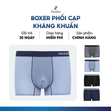 Quần lót nam boxer PAZZINI thun lạnh cao cấp, co giãn 4 chiều, thấm hút kháng khuẩn 129k