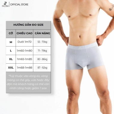 Quần lót nam boxer PAZZINI thun lạnh cao cấp, co giãn 4 chiều, thấm hút kháng khuẩn 129k 9 Quần lót nam boxer PAZZINI thun lạnh cao cấp, co giãn 4 chiều, thấm hút kháng khuẩn 129k 9