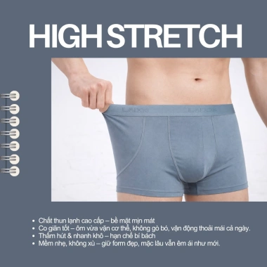 Quần Lót Nam Boxer Thun Lạnh Lados 64.164 – Co giãn, thoáng mát, thấm mồ hôi, 44.000₫