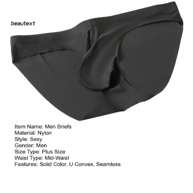 Quần lót nam Ice Silk mid‑waist màu trơn - Giá ưu đãi 82.125₫, mát, thoáng khí 3