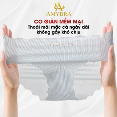Quần Lót Nữ Cạp Vừa Đáy Dán Kháng Khuẩn, Chip Su Gân Mềm Mại, Thoáng Mát AMYBRA L8.368 - Giá 27.000đ