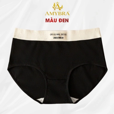Quần Lót Nữ Cotton Cạp Chữ Cá Tính, Chip Vừa Đáy Kháng Khuẩn AMYBRA L1.226