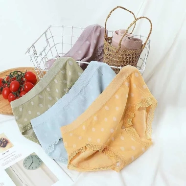 Quần lót nữ cotton co giãn chấm bi, kháng khuẩn, vòng 3 gợi cảm A114 - 12.000đ 2