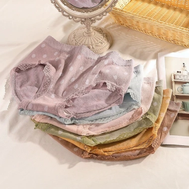 Quần lót nữ cotton co giãn chấm bi, kháng khuẩn, vòng 3 gợi cảm A114 - 12.000đ 6