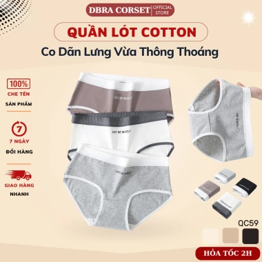 Quần Lót Nữ Cotton Co Giãn Dáng Thể Thao Just Be Myself - Đáy Cotton, Giá 108.000 VND