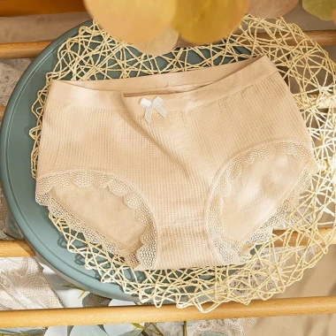 Quần Lót Nữ Cotton Dệt Kim Kháng Khuẩn Thoáng Mát Đính Nơ Ren Siêu Tôn Dáng A45 Giá 20.000 VND