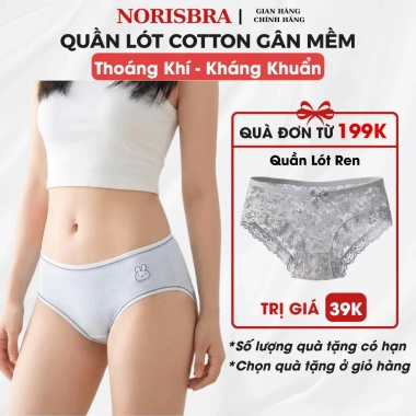 Quần Lót Nữ Cotton Gân Tăm Đáy 2 Lớp, Chip Cạp Vừa, Thú Dễ Thương AMYBRA L861 33k