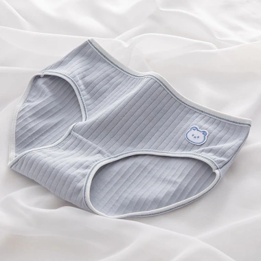 Quần Lót Nữ Cotton Gân Tăm Đáy 2 Lớp, Chip Cạp Vừa, Thú Dễ Thương AMYBRA L861 33k