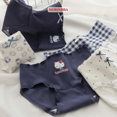 Quần Lót Nữ Cotton Gân Tăm Thoáng Khí Chip Cạp Vừa Đáy AMYBRA L2.509 Giá 42.000 3