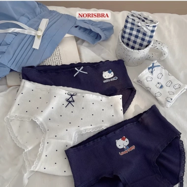 Quần Lót Nữ Cotton Gân Tăm Thoáng Khí Chip Cạp Vừa Đáy AMYBRA L2.509 Giá 42.000 5