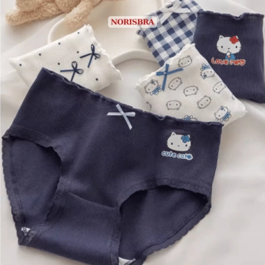 Quần Lót Nữ Cotton Gân Tăm Thoáng Khí Chip Cạp Vừa Đáy AMYBRA L2.509 Giá 42.000 6