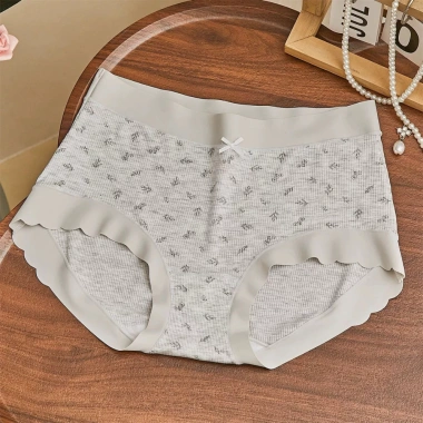 Quần Lót Nữ Cotton Gân Tăm Viền Su Mềm Mại, Chip Cạp Vừa Đáy Kháng Khuẩn AMYBRA L758 55k