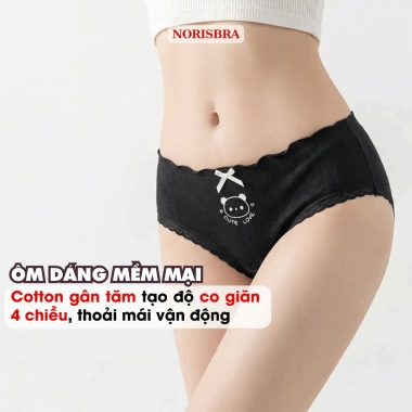 Quần Lót Nữ Cotton Kháng Khuẩn AMYBRA L1.172 Chip Cạp Vừa Viền Nhún Giá 42.000đ 2