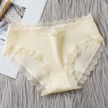 Quần Lót Nữ Cotton Kháng Khuẩn Gân Tăm, Viền Ren Sexy, Điệu Đà - Giá 19.000₫