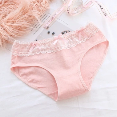Quần Lót Nữ Cotton Kháng Khuẩn Viền Bèo Đính Nơ Điệu Đà - FREESHIP, Giá 25.000