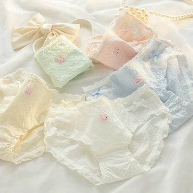 Quần Lót Nữ Cotton Mềm Họa Tiết Nổi, Chip Ren Viền Bèo AMYBRA L2.861 - 53.000₫