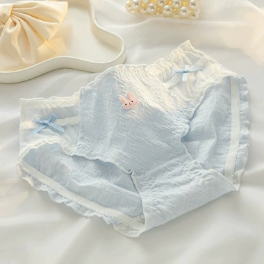 Quần Lót Nữ Cotton Mềm Họa Tiết Nổi, Chip Ren Viền Bèo AMYBRA L2.861 - 53.000₫