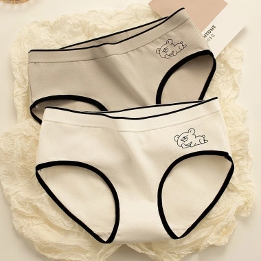 Quần Lót Nữ Cotton Mềm Mại Họa Tiết Gấu – Cạp Vừa Ôm Dáng, Chip AMYBRA L903 32.000