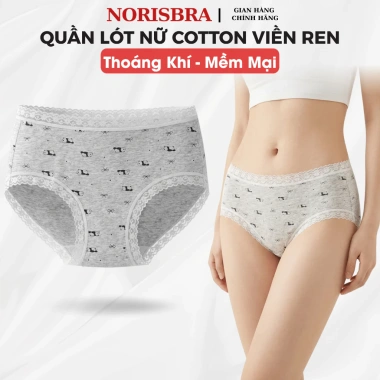 Quần Lót Nữ Cotton Mềm Thoáng Khí AMYBRA L5.228 - Chip Ren Gợi Cảm, Giá 38.000₫