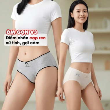 Quần Lót Nữ Cotton Ren Nữ Tính, Chip Đáy Kháng Khuẩn AMYBRA L5.210 – Giá 37.000₫