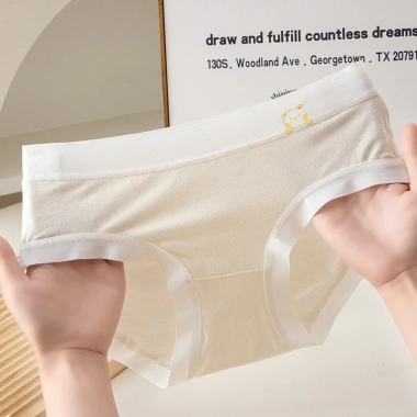 Quần Lót Nữ Cotton Viền Su Mỏng Nhẹ AMYBRA LY03 Cạp Vừa Họa Tiết Gấu Cute 6