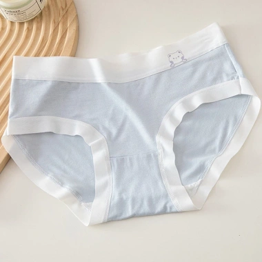 Quần Lót Nữ Cotton Viền Su Mỏng Nhẹ AMYBRA LY03 Cạp Vừa Họa Tiết Gấu Cute 9