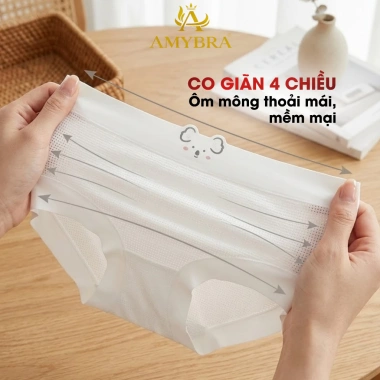 Quần Lót Nữ Đúc Su Lỗ Thoáng Khí, Chip Cạp Vừa Họa Tiết Gấu Dễ Thương AMYBRA L718 - 38K 6 Quần Lót Nữ Đúc Su Lỗ Thoáng Khí, Chip Cạp Vừa Họa Tiết Gấu Dễ Thương AMYBRA L718 - 38K 6
