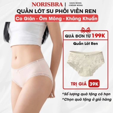 Quần lót nữ đức su viền ren AMYBRA L369 - mềm mịn, co dãn, đáy 2 lớp
